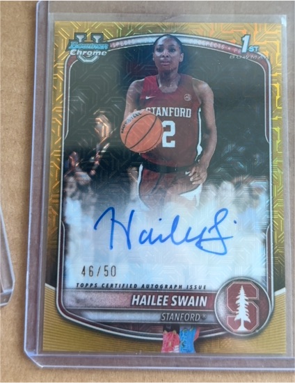 2025-26 Bowman Chrome #CPA-HS Hailee Swain 1st Bowman Gold Mojo Auto /50 — front