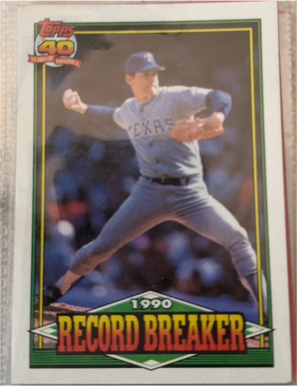 1991 Topps #6 Nolan Ryan 1990 Record Breaker — front
