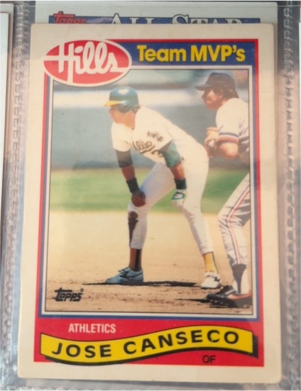 1989 Topps Hills Team MVP's #5 Jose Canseco — front