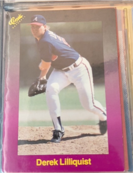 1989 Classic Travel Purple #172 Derek Lilliquist — front