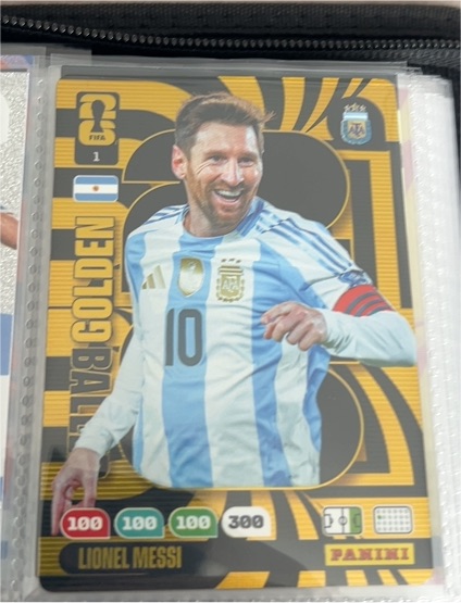 2026 Panini Adrenalyn XL #1 Lionel Messi Golden Baller — front