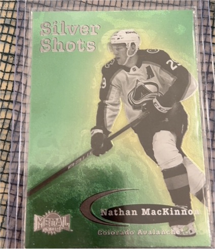 2024-25 Skybox Metal Universe #SS-7 Nathan MacKinnon Silver Shots — front