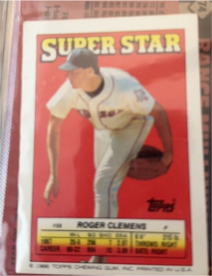 1988 Topps Super Star #58 Roger Clemens — front