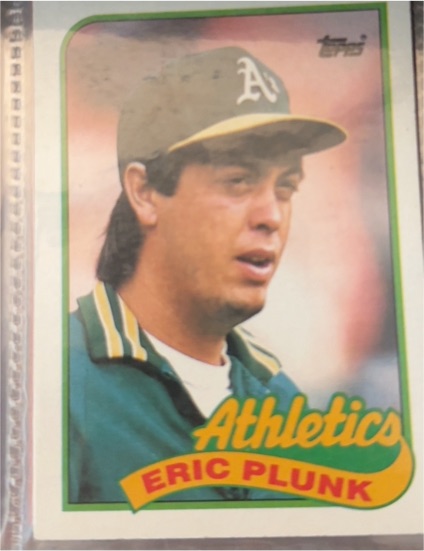 1989 Topps #448 Eric Plunk Oakland Athletics — front