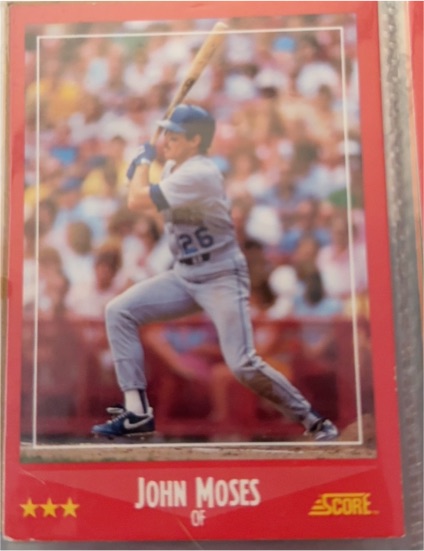 1988 Score #309 John Moses Seattle Mariners — front
