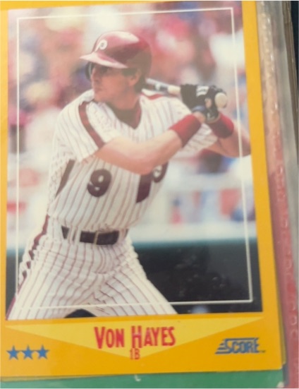 1988 Score #515 Von Hayes — front