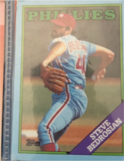 1988 Topps Box Bottom #B Steve Bedrosian — front