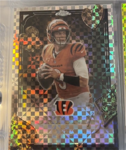 2025 Topps Chrome Fortune 15 X-Fractor #F15-5 Joe Burrow — front