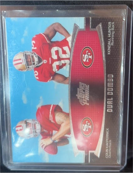 2011 Topps Prime #DC-KH Colin Kaepernick & Kendall Hunter Dual Combo — front