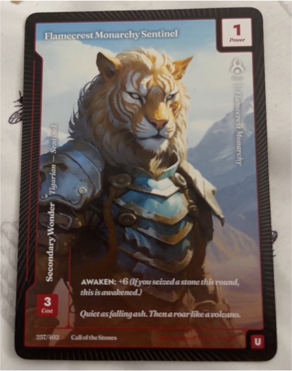 Wonders of the First Call of the Stones #257 Flamecrest Monarchy Sentinel — front