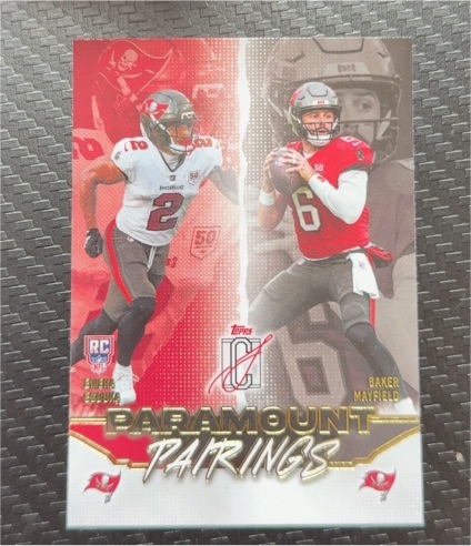 2025 Topps Signature Class Paramount Pairings #PP-9 Emeka Egbuka / Baker Mayfield — front