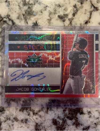 2023 Leaf Valiant Rising Stock Vinyl #Jacob Gonzalez — front