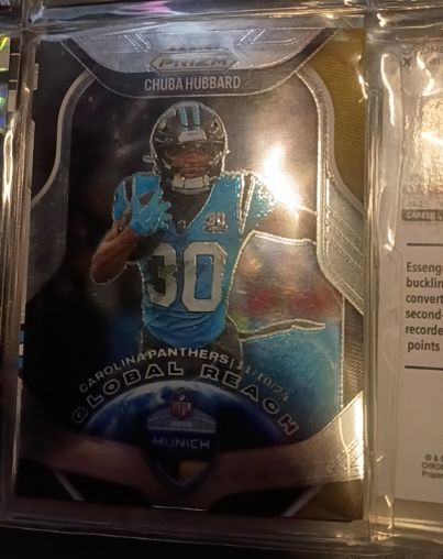 2025 Panini Prizm #9 Chuba Hubbard Global Reach Carolina Panthers — front
