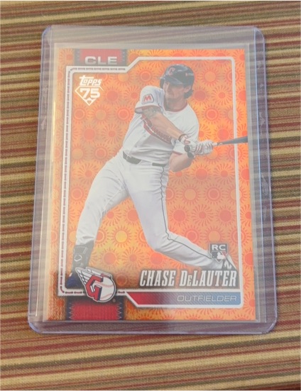 2026 Topps Series 2 Orange Sun Holo Foil Parallel #458 Chase DeLauter — front