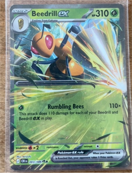 2020 Pokémon TCG Chaos Rising #003 Beedrill ex — front