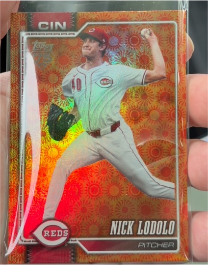 2026 Topps Series 2 Orange Holiday Sun Foil #643 Nick Lodolo — front