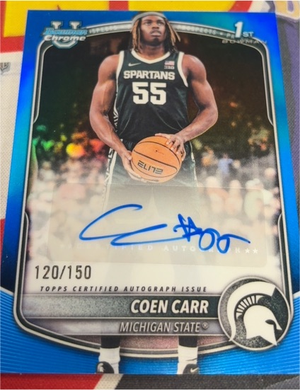 2025-26 Topps Bowman Chrome #1st Bowman Coen Carr — front