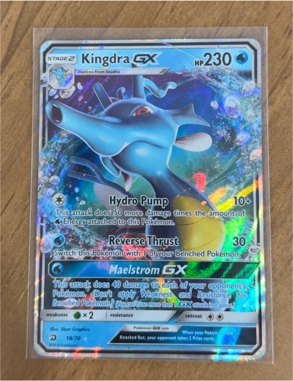 2018 Pokémon Sun & Moon Dragon Majesty #18 Kingdra GX — front