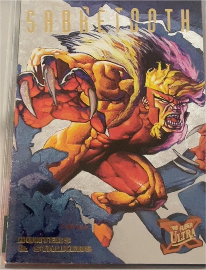 1995 Fleer Ultra X-Men #6 Sabretooth Hunters & Stalkers Silver — front