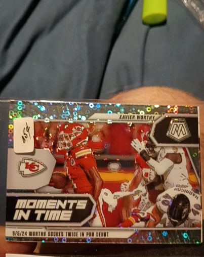2025 Panini Mosaic Moments in Time #1 Xavier Worthy — front