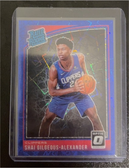2018-19 Donruss Optic #162 Shai Gilgeous-Alexander Blue Velocity Rated Rookie — front