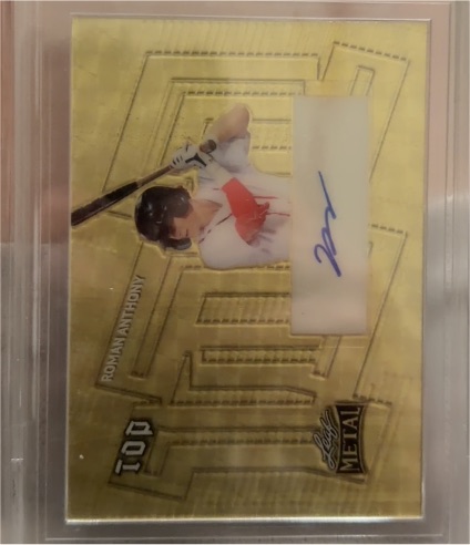 2024 Leaf Metal Top 100 Crystal Gold Auto Roman Anthony #T-RA1 — front