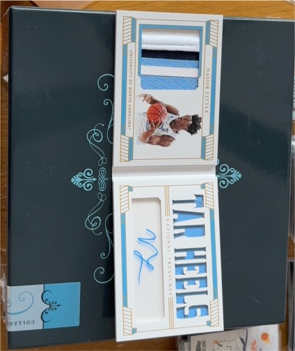 2021 Panini National Treasures Tar Heels Booklet #Nassir Little — front