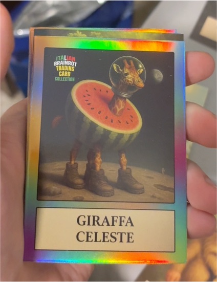 2025 Italian Brainrot Trading Card Collection Giraffa Celeste — front