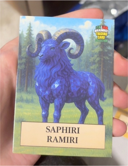 2025 KHADOU Italian Brainrot Trading Card - Saphiri Ramiri — front