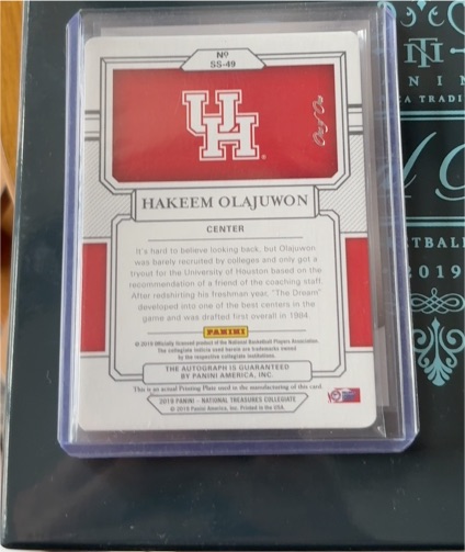 2019 Panini National Treasures Collegiate #SS-49 Hakeem Olajuwon — front