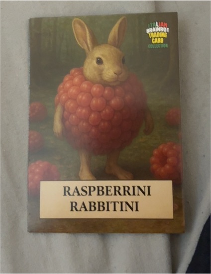 Italian Brainrot Trading Card Raspberrini Rabbitini — front