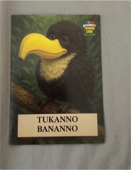 2025 Khadou Italian Brainrot Tukanno Bananno Trading Card — front
