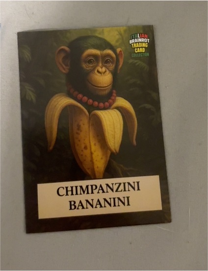 2025 Lamincard Italian Brainrot #145 Chimpanzini Bananini — front