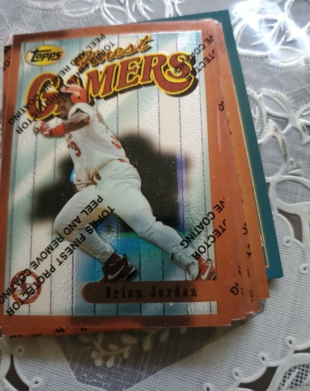 1996 Topps Finest Gamers #28 Brian Jordan — front