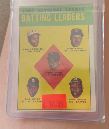 1963 Topps #1 NL Batting Leaders Frank Robinson Stan Musial Tommy Davis Bill White Hank Aaron — front