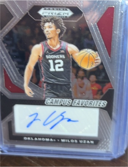 2024 Panini Prizm Draft Picks #CFS-MUZ Milos Uzan Campus Favorites Auto — front