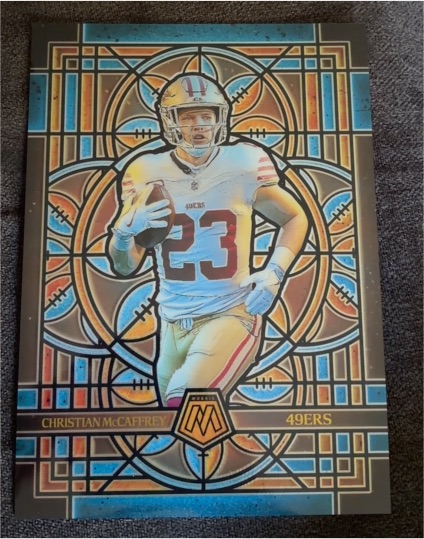 2025 Panini Mosaic #22 Christian McCaffrey Oversized Jumbo Stained Glass 49ers — front