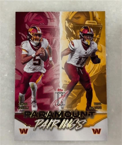2025 Topps Signature Class Paramount Pairings #PP-16 Jayden Daniels Terry McLaurin — front