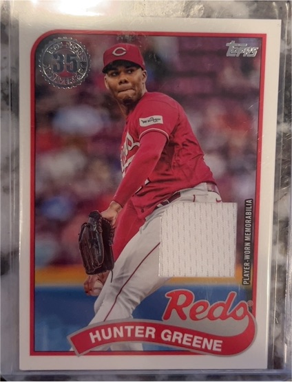 2024 Topps Series 1 1989 Topps Baseball Relics #89BR-HG Hunter Greene — front