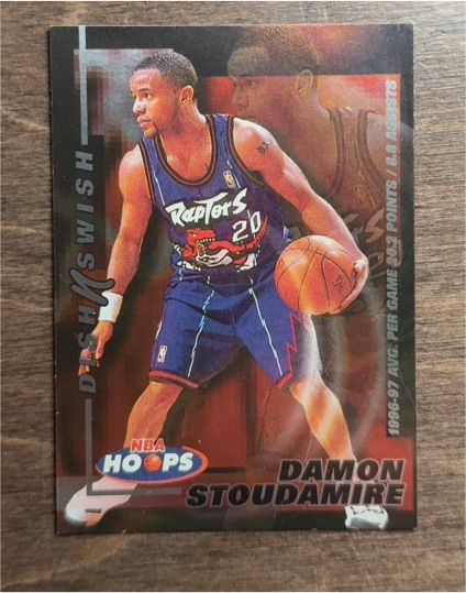 1997-98 NBA Hoops #DS10 Damon Stoudamire Dish N Swish — front