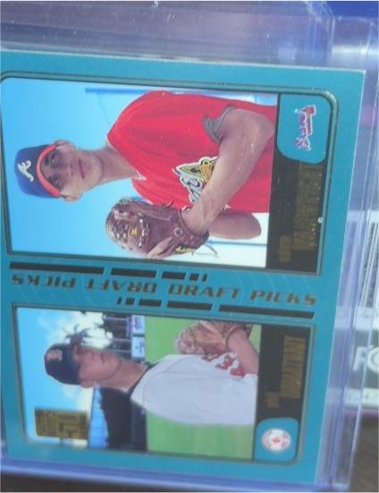 2001 Topps Draft Picks #355 Adam Wainwright & Phil Dumatrait — front