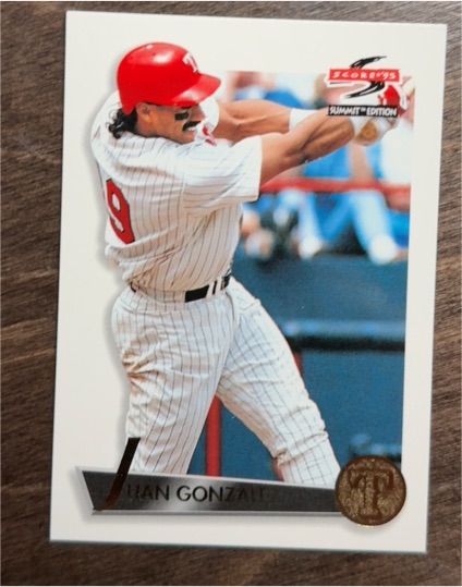 1995 Score Summit #90 Juan Gonzalez — front