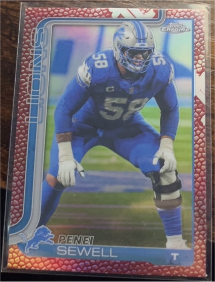 2025 Topps Chrome #99 Penei Sewell Football Leather Refractor — front