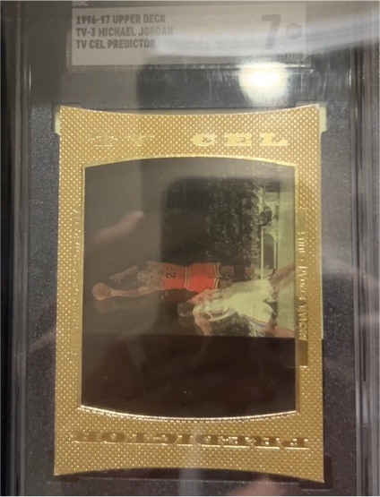 1996-97 Upper Deck #TV-3 Michael Jordan TV Cel Predictor — front