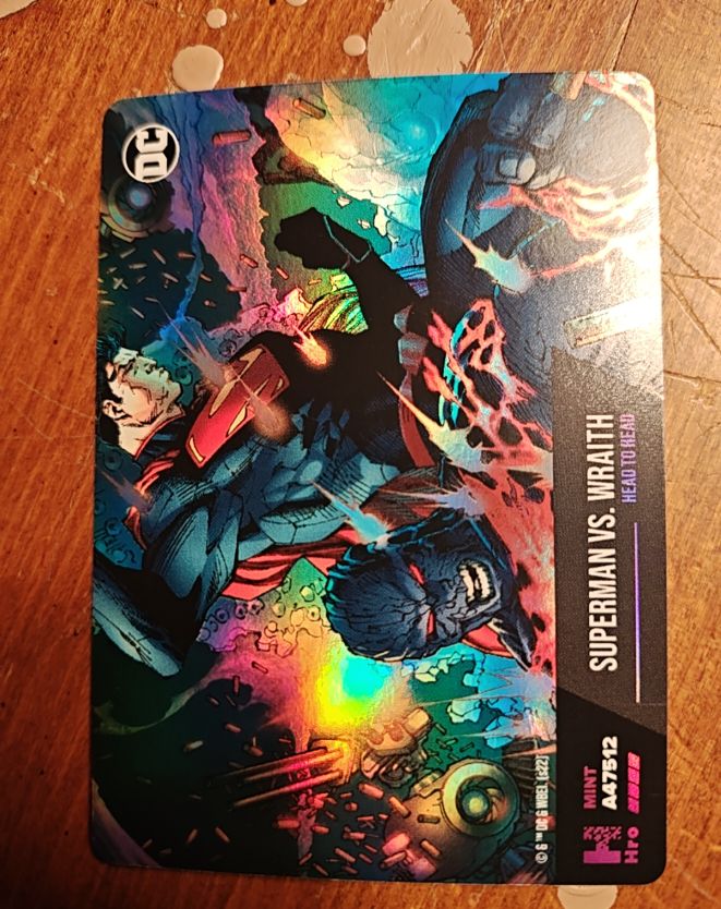 2022 DC Hybrid Trading #A47512 Superman vs. Wraith Head to Head — front