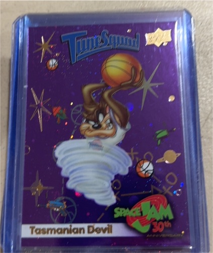 2026 Upper Deck Space Jam 30th Anniversary #4 Tasmanian Devil Cosmos Purple — front