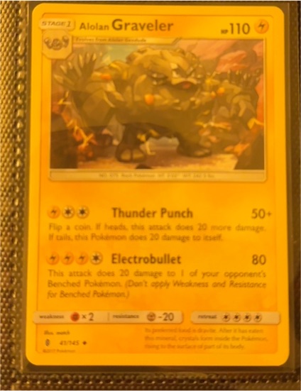 2017 Pokémon TCG Sun & Moon Guardians Rising #41 Alolan Graveler — front