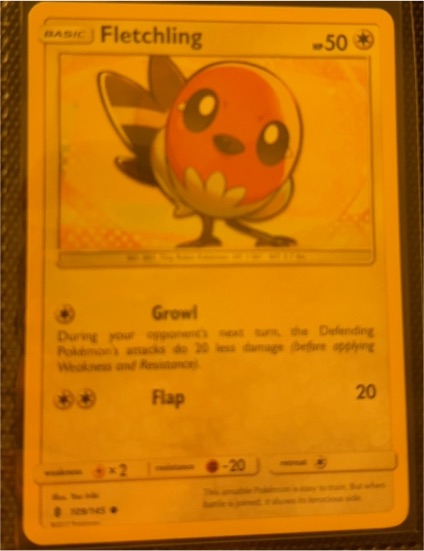 2017 Pokémon Guardians Rising #109 Fletchling — front