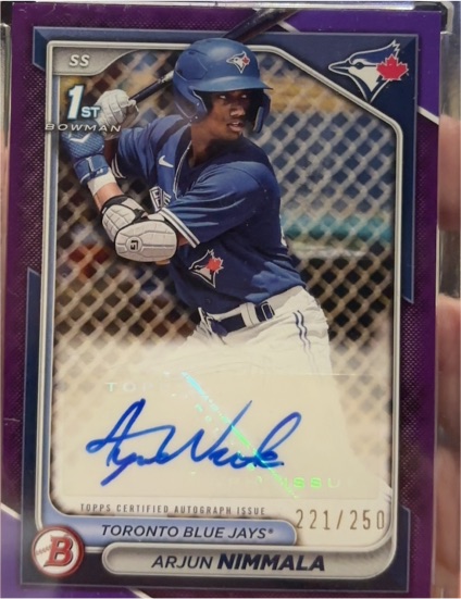 2024 Bowman Chrome 1st #CPA-AN Arjun Nimmala — front