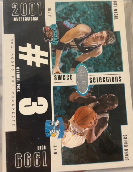 2003-04 Fleer Hoops Hot Prospects Sweet Selections #3 Pau Gasol Baron Davis — front